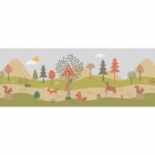 Dětská vliesová bordura A.S. Création SK-Borten – lesní zvířátka, světle zelená